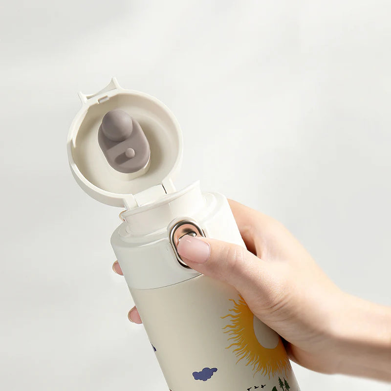 MOOMIN - Mumin Termosflaska / Vacuum Cup 420 ml - Vit/Grön