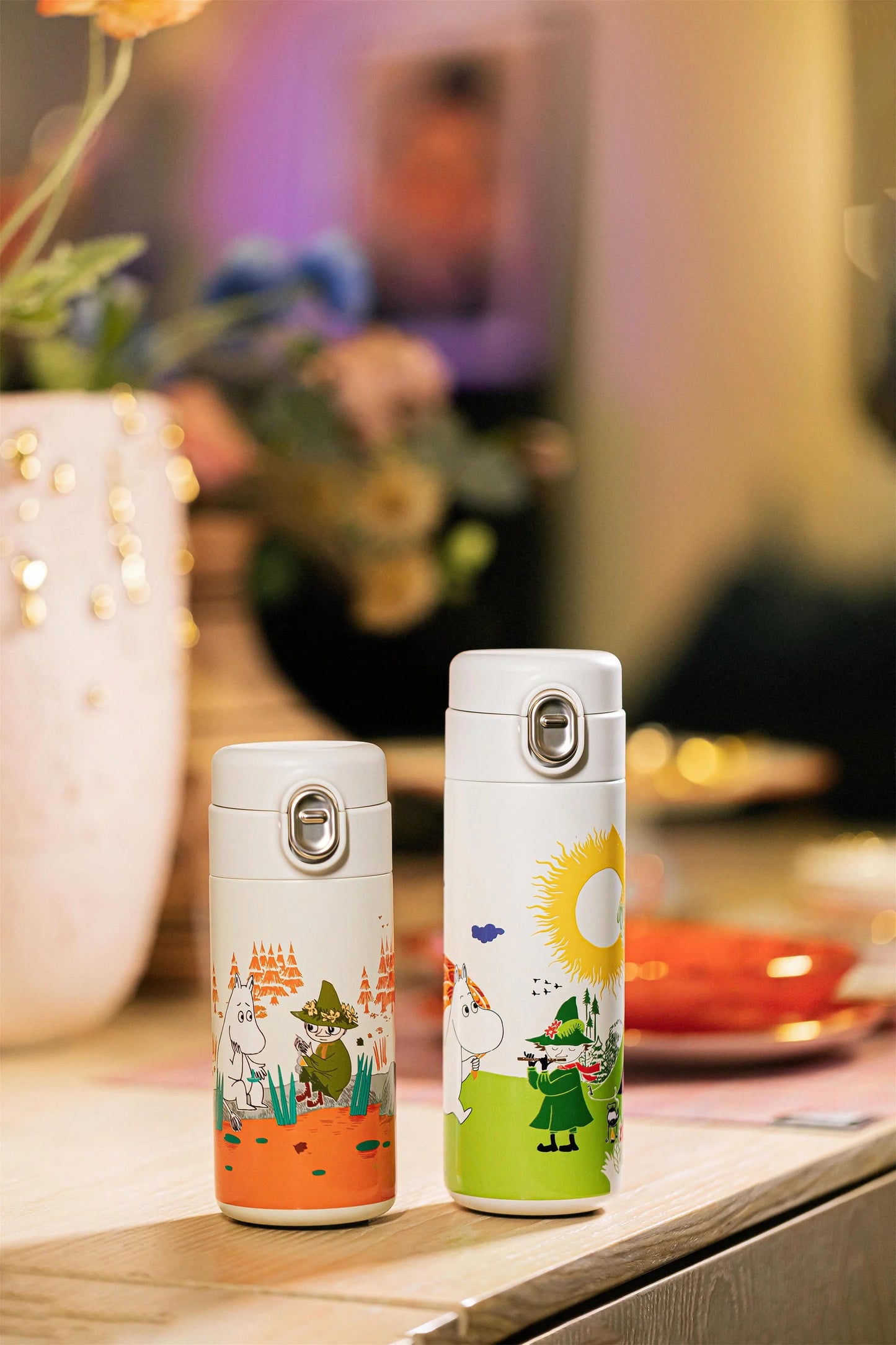 MOOMIN - Mumin Termosflaska / Vacuum Cup 420 ml - Vit/Grön