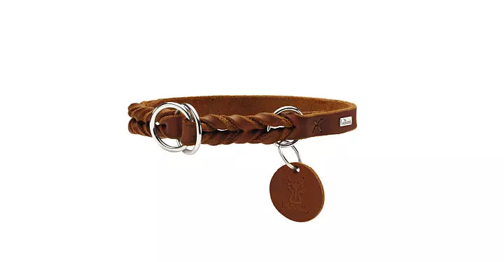 Hunter Läderhalsband halvstryp cognac