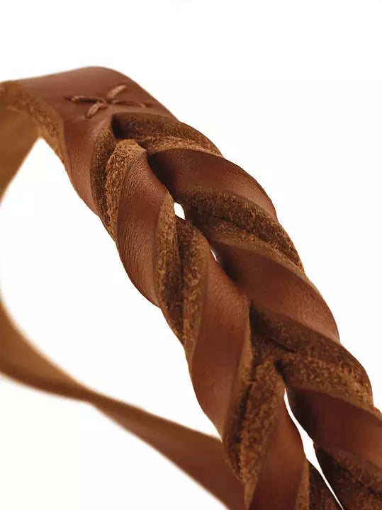 Hunter Läderhalsband halvstryp cognac