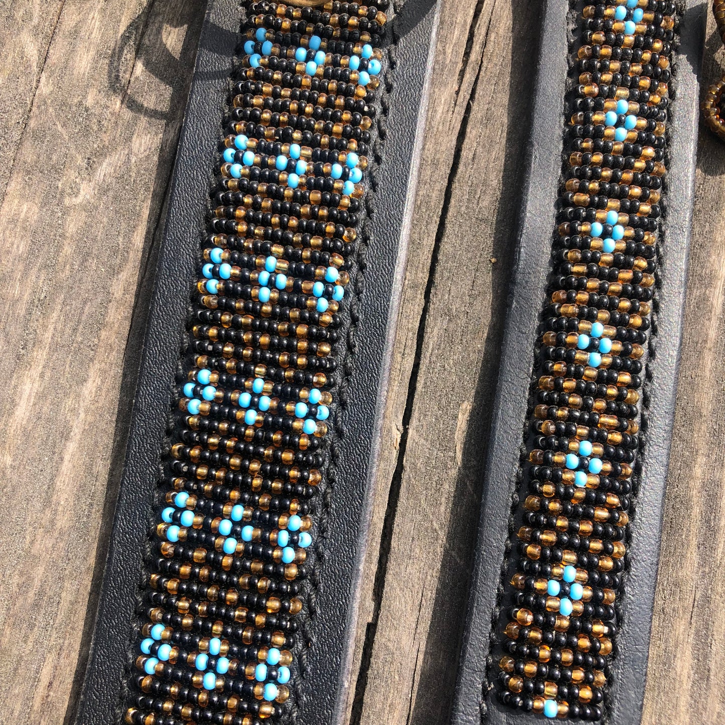 Läderhalsband Faraja Turquoise