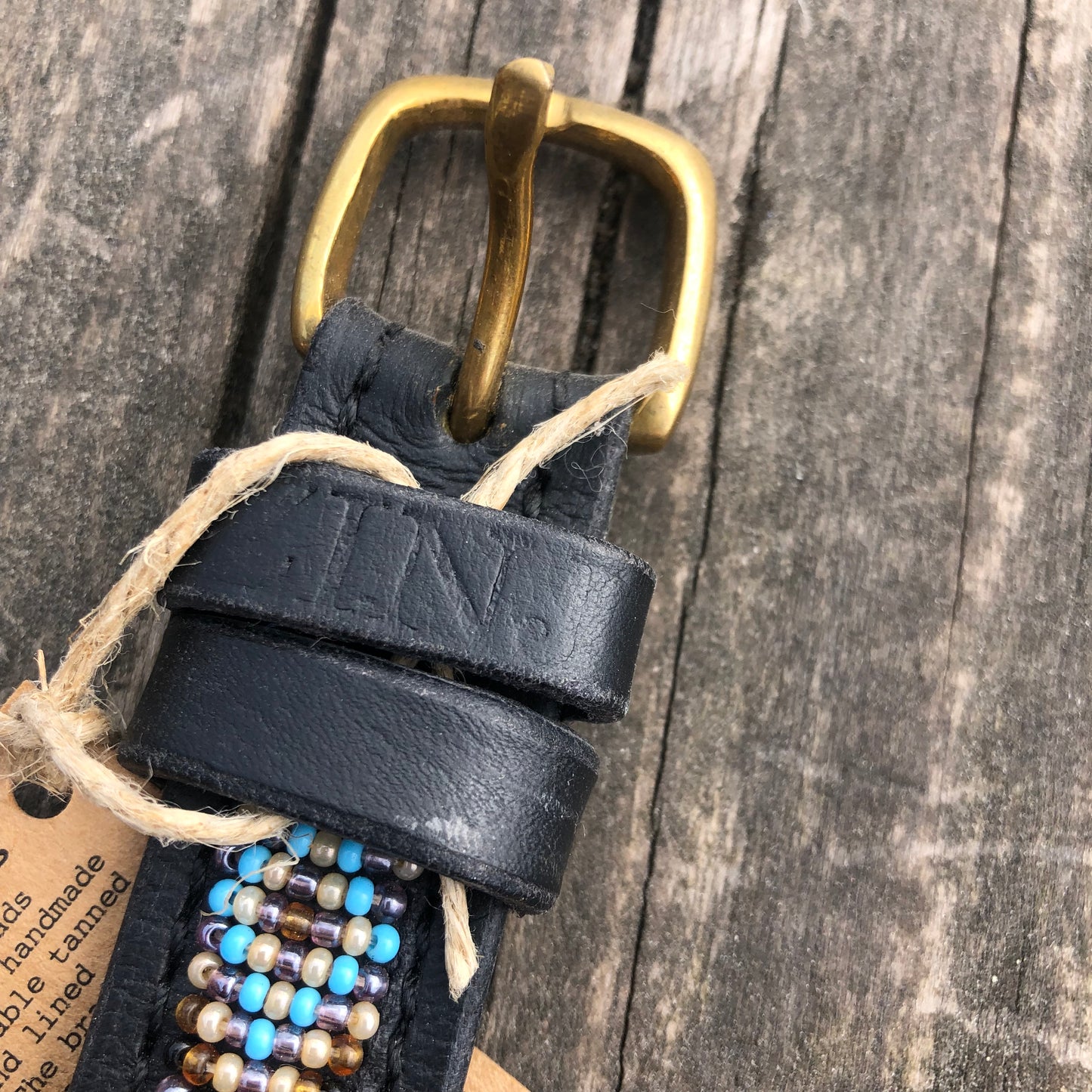 Läderhalsband Turkos mini