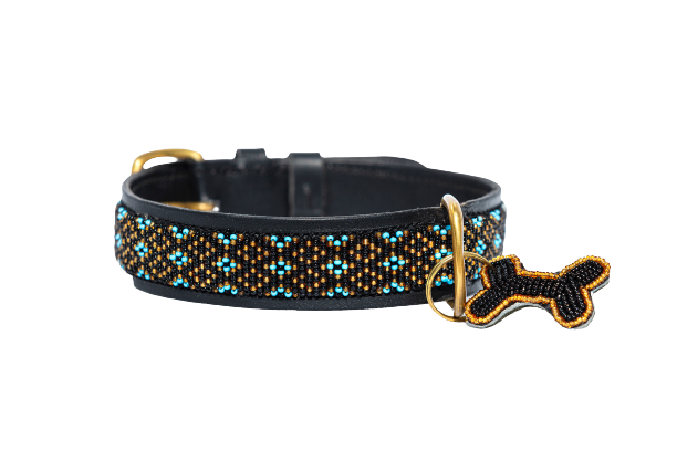 Läderhalsband Faraja Turquoise