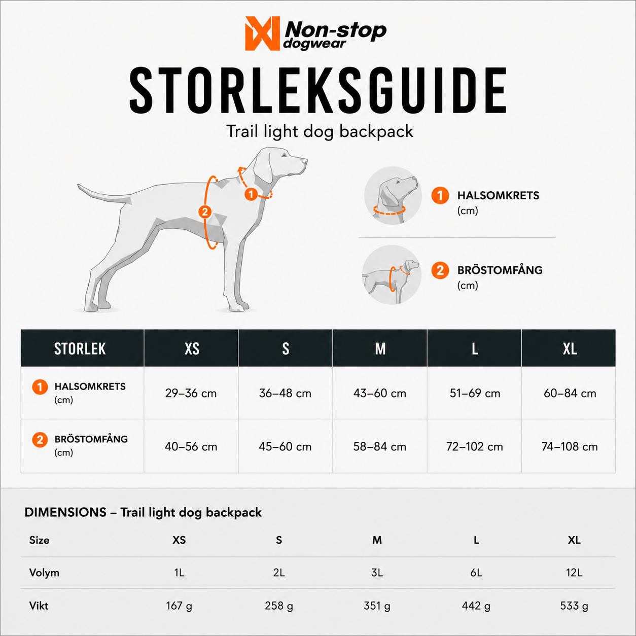 Trail light dog backpack