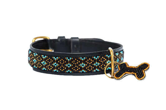Läderhalsband Faraja Turquoise